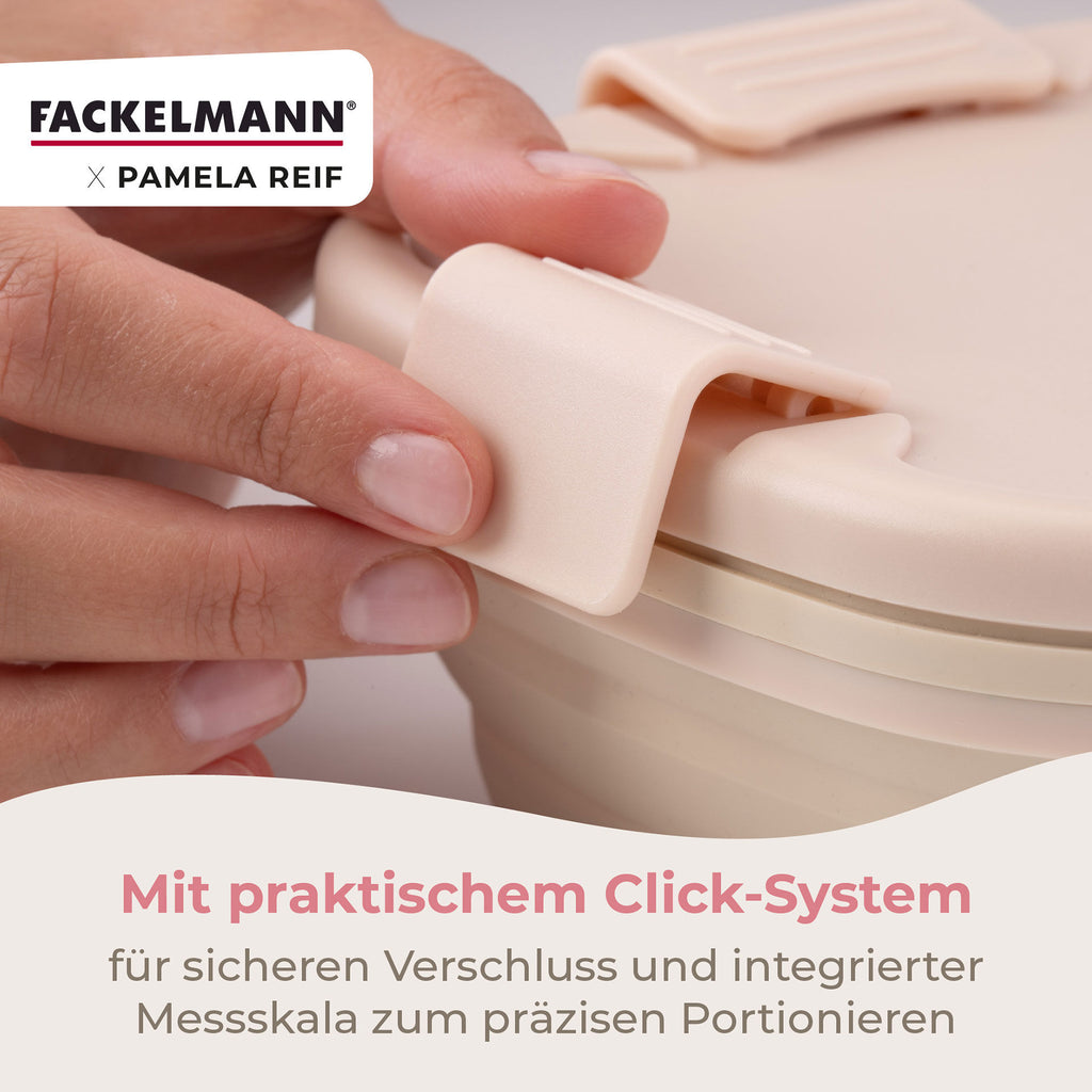Matboks silikon sammenleggbar 700 ml beige i veske