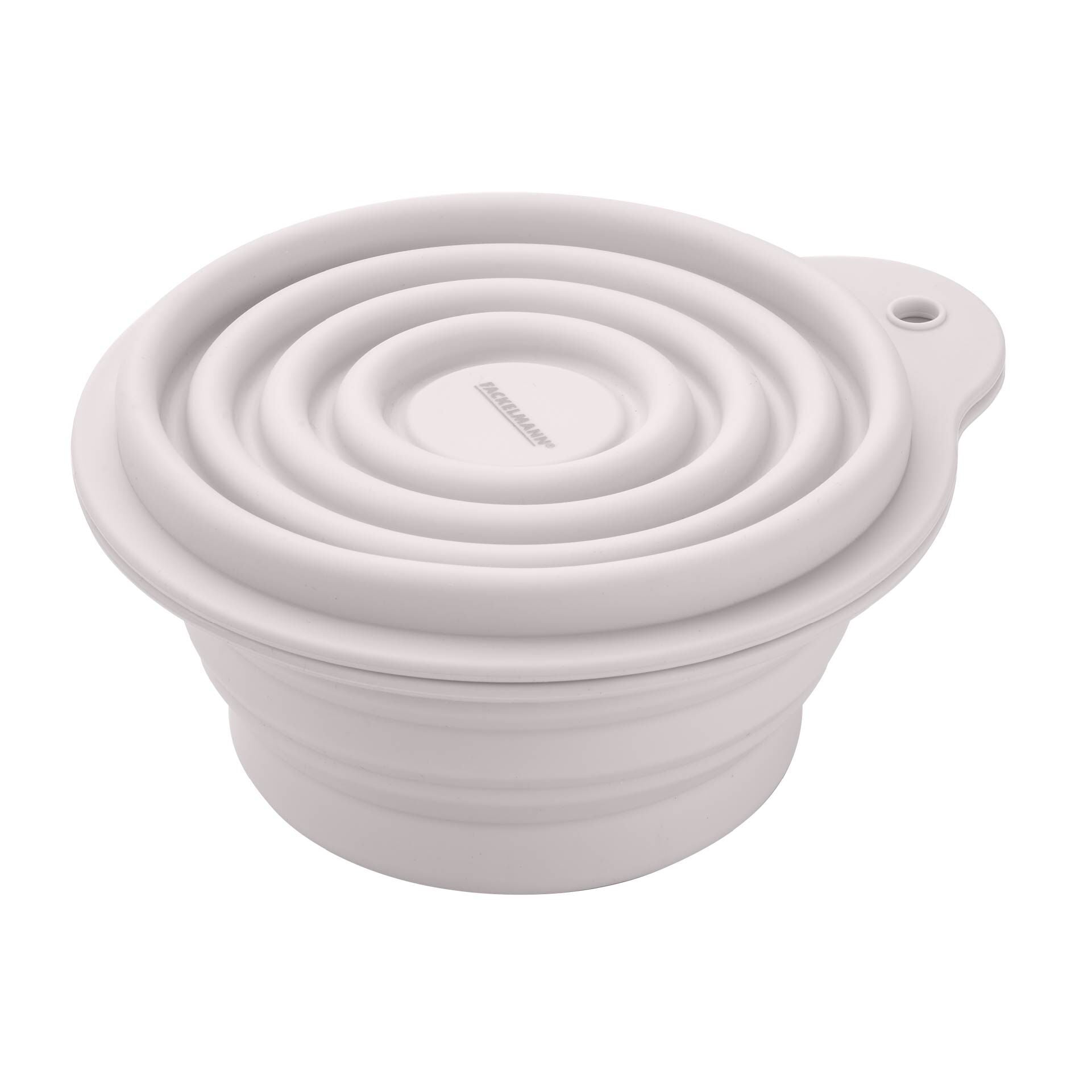 Detalj av Matboks silikon sammenleggbar rund Ø13 cm hvit