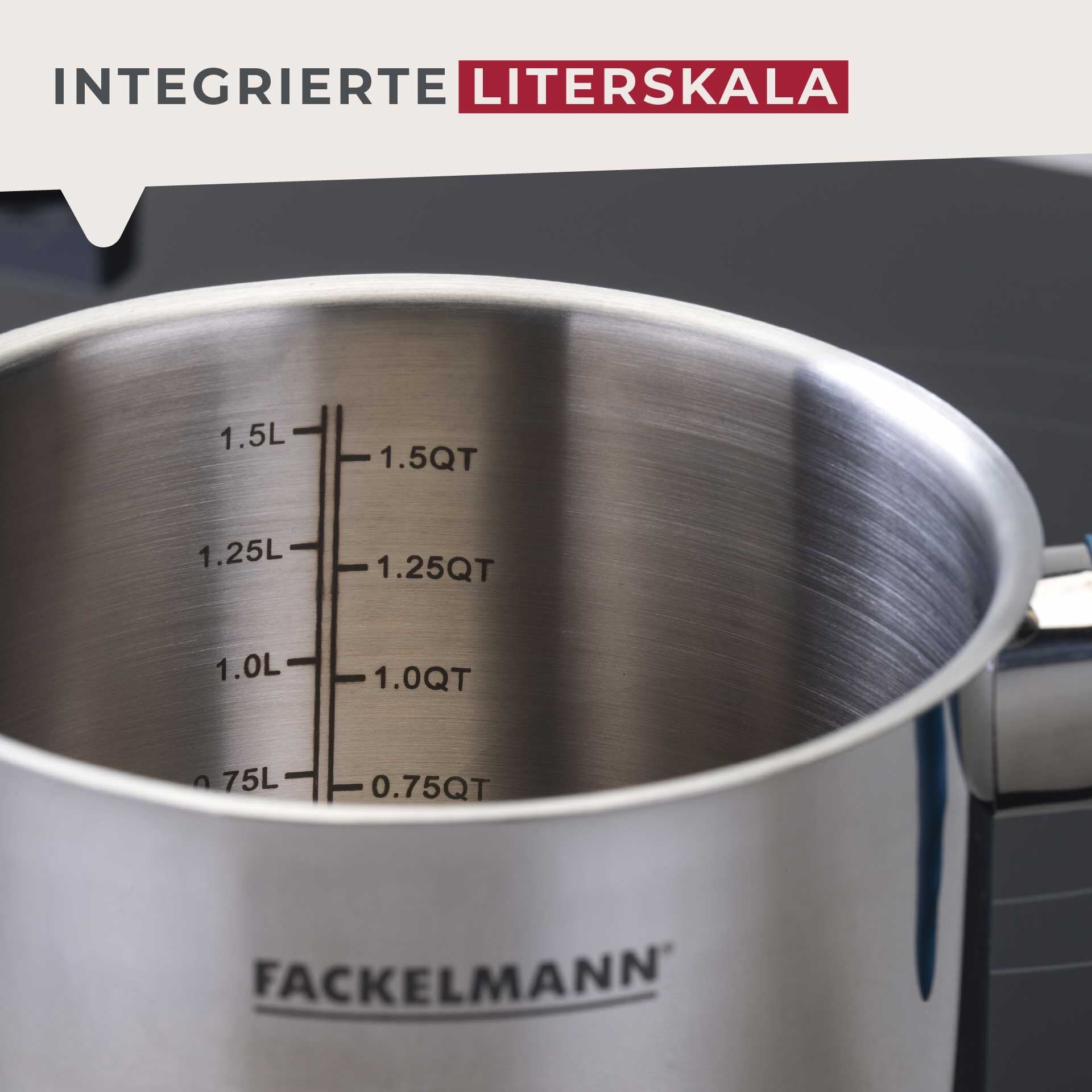 Melkekjele Essential Ø14 cm rustfritt stål blå med lokk