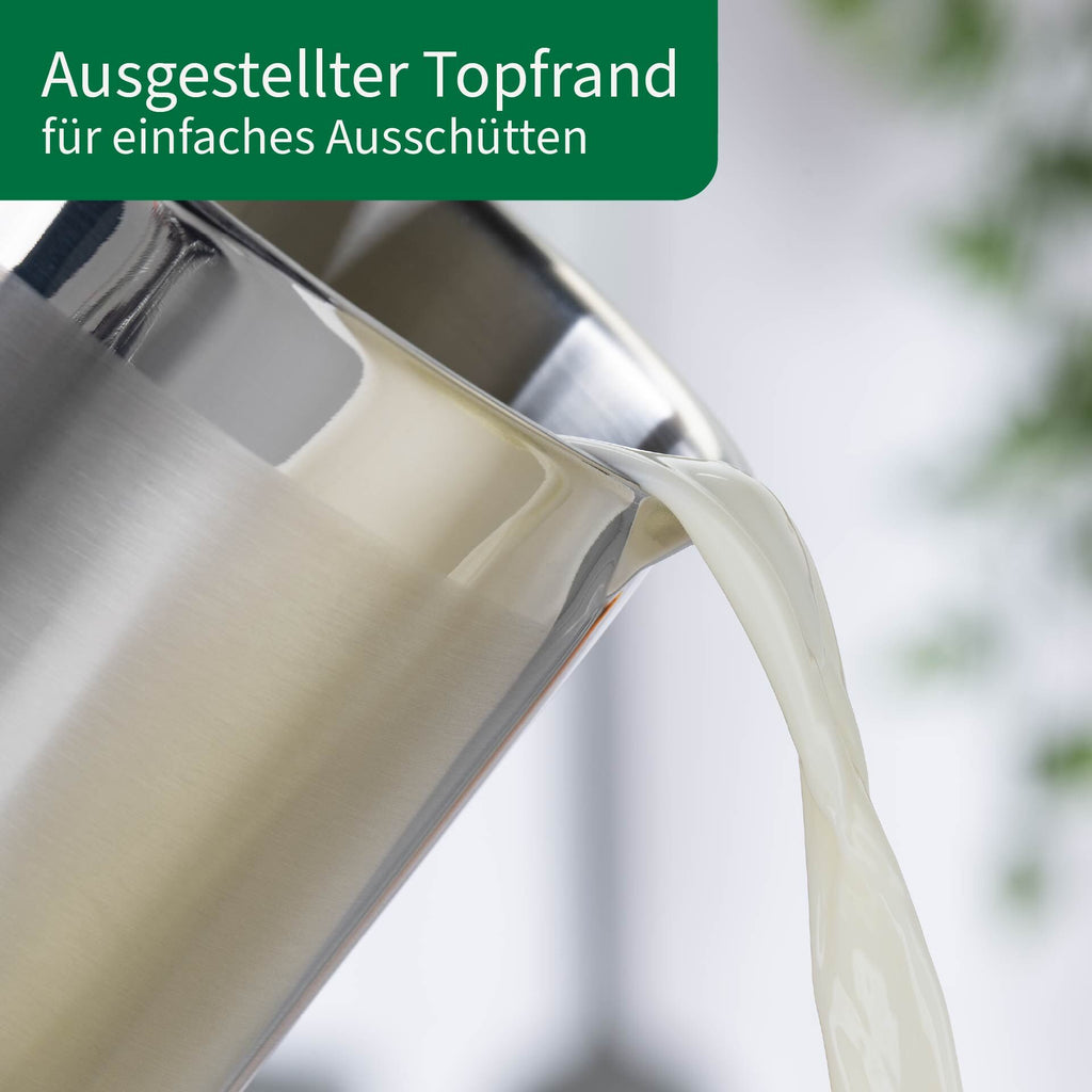 Melkekjele rustfritt stål Ø14 cm 1,7 L visning av literskala