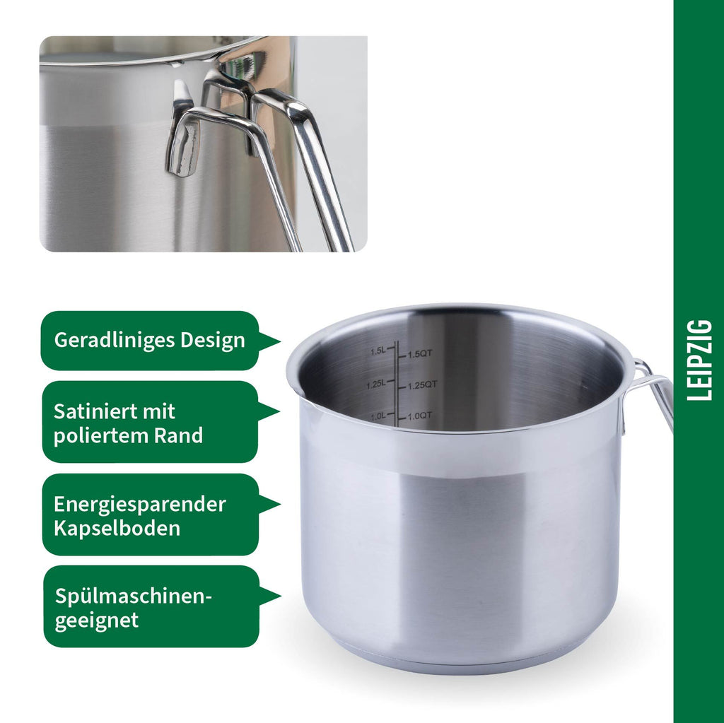Melkekjele rustfritt stål Ø14 cm 1,7 L med lokk