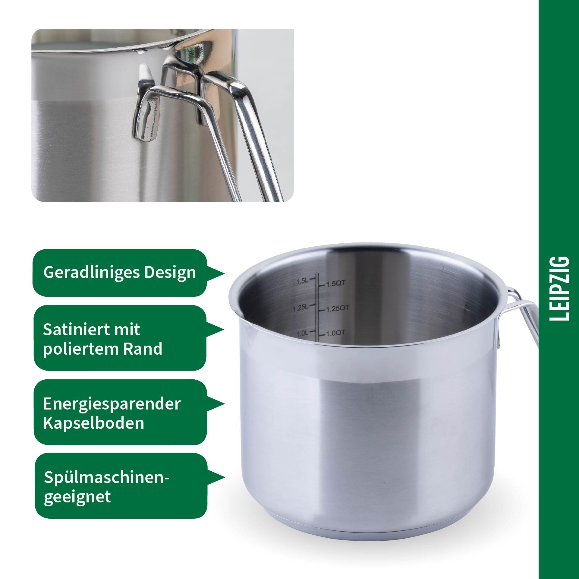 Melkekjele rustfritt stål Ø14 cm 1,7 L med lokk