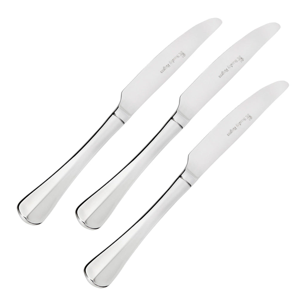 Middagskniver Brooklyn rustfritt stål 23 cm 3 stk forfra