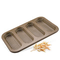 Mini-baguetteplate perforert 4 former non-stick gull - Zenker forfra