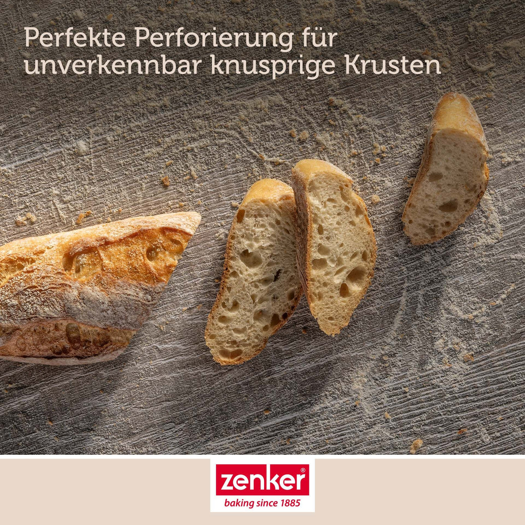 Sideprofil av Mini-baguetteplate perforert 4 former non-stick gull - Zenker