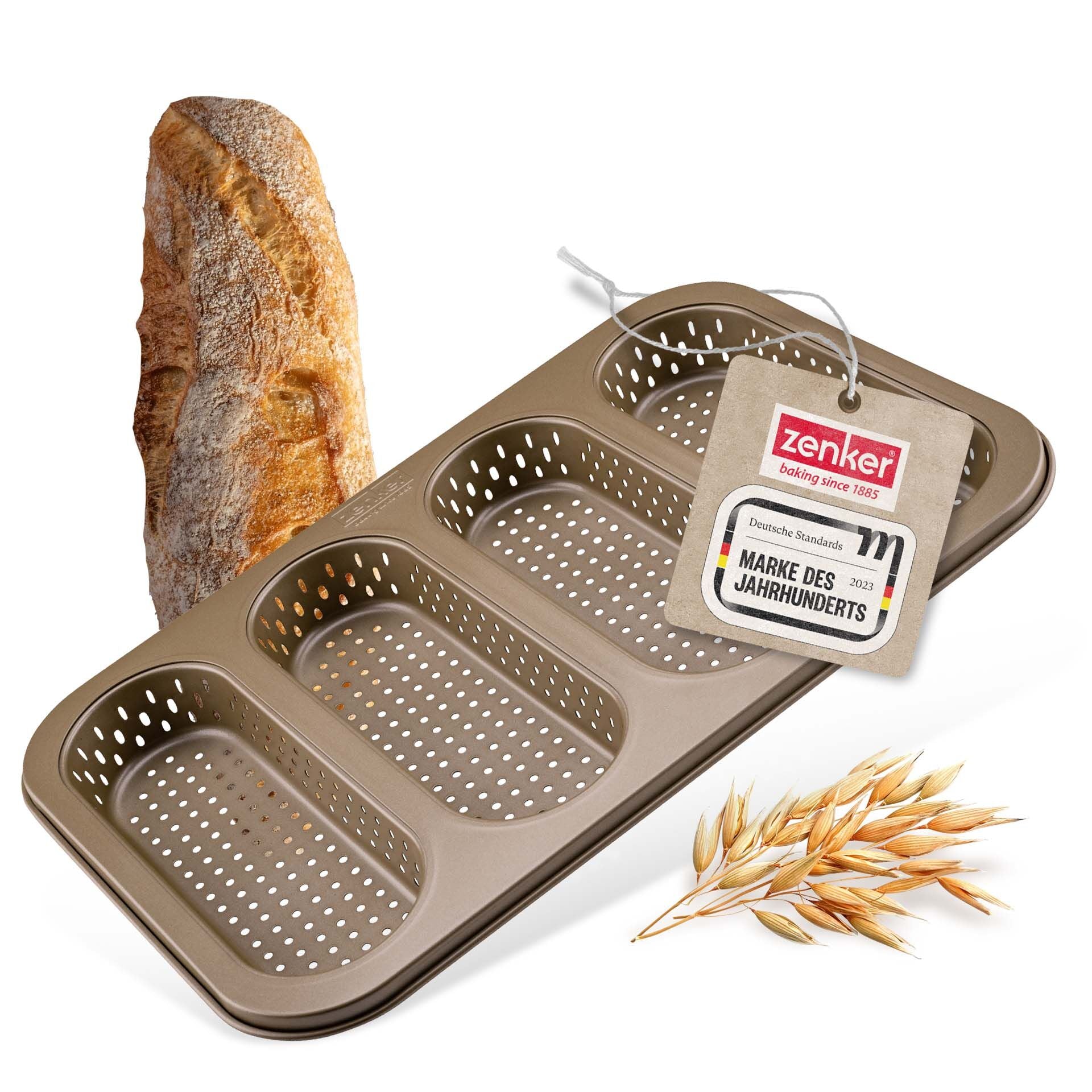 Mini-baguetteplate perforert 4 former non-stick gull - Zenker i bruk på kjøkken