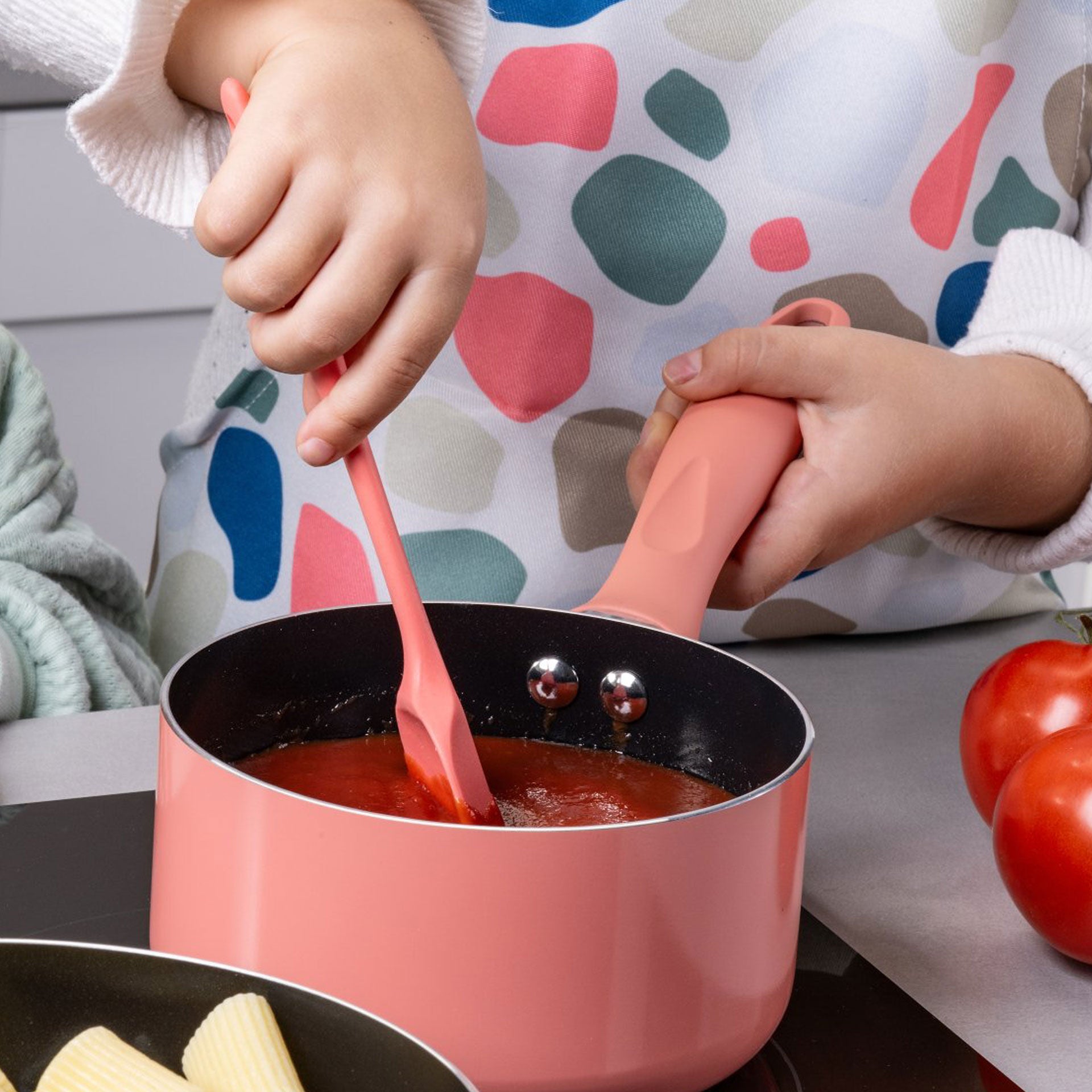 Mini deigskraper rosa silikon 21 cm bakside