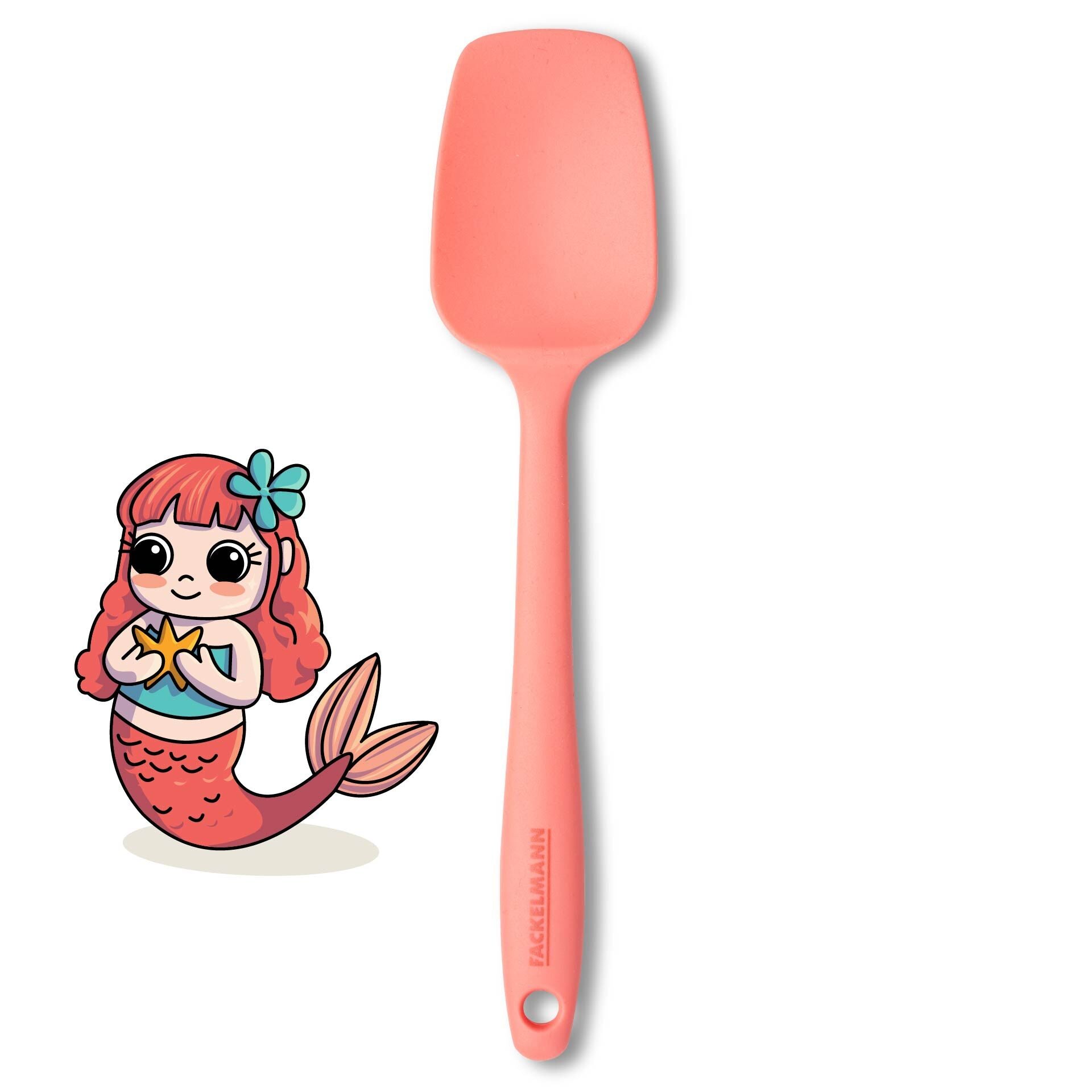 Mini deigskraper rosa silikon 21 cm detalj