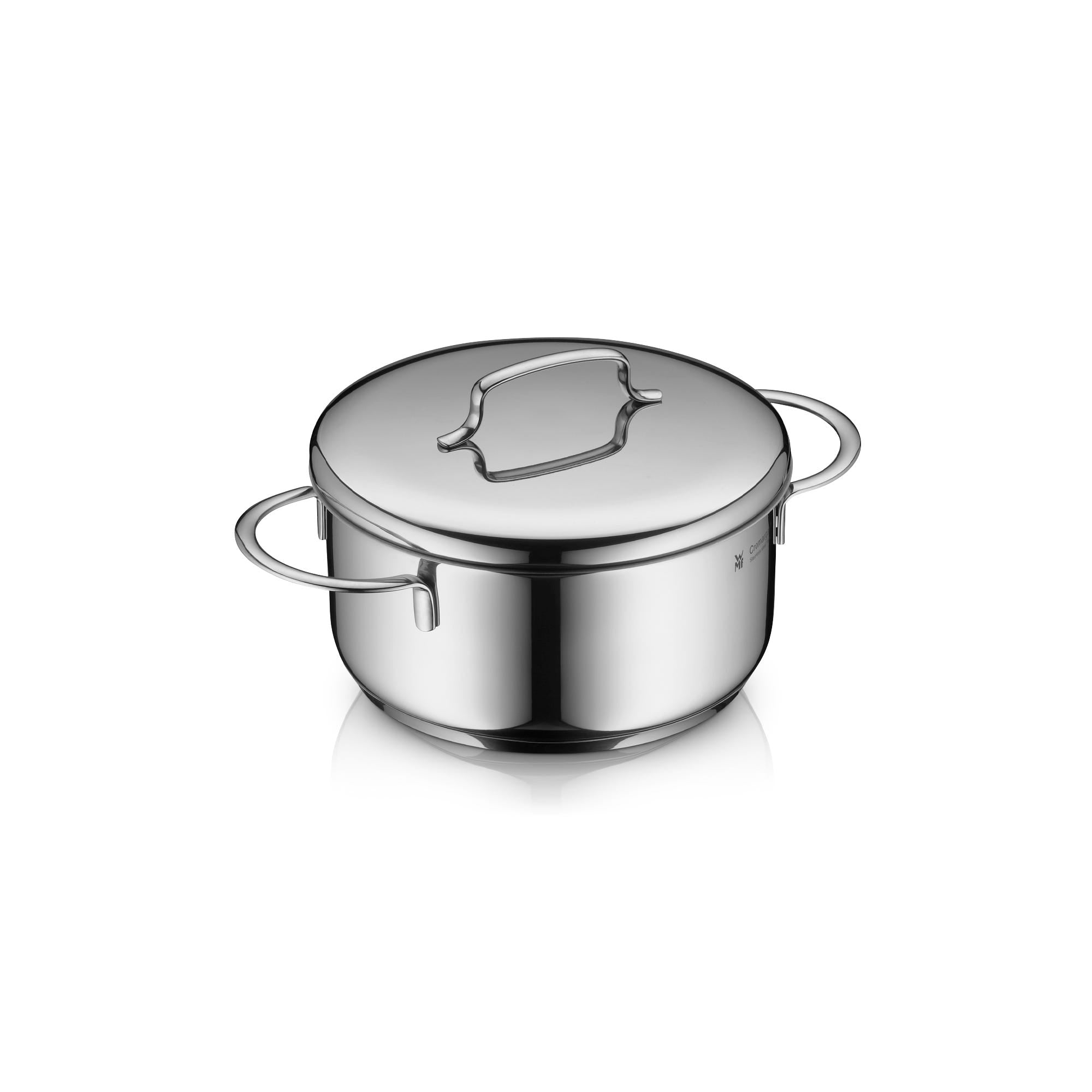 Mini gryte med lokk 16 cm rustfritt stål 1,5 L induksjon - WMF forfra