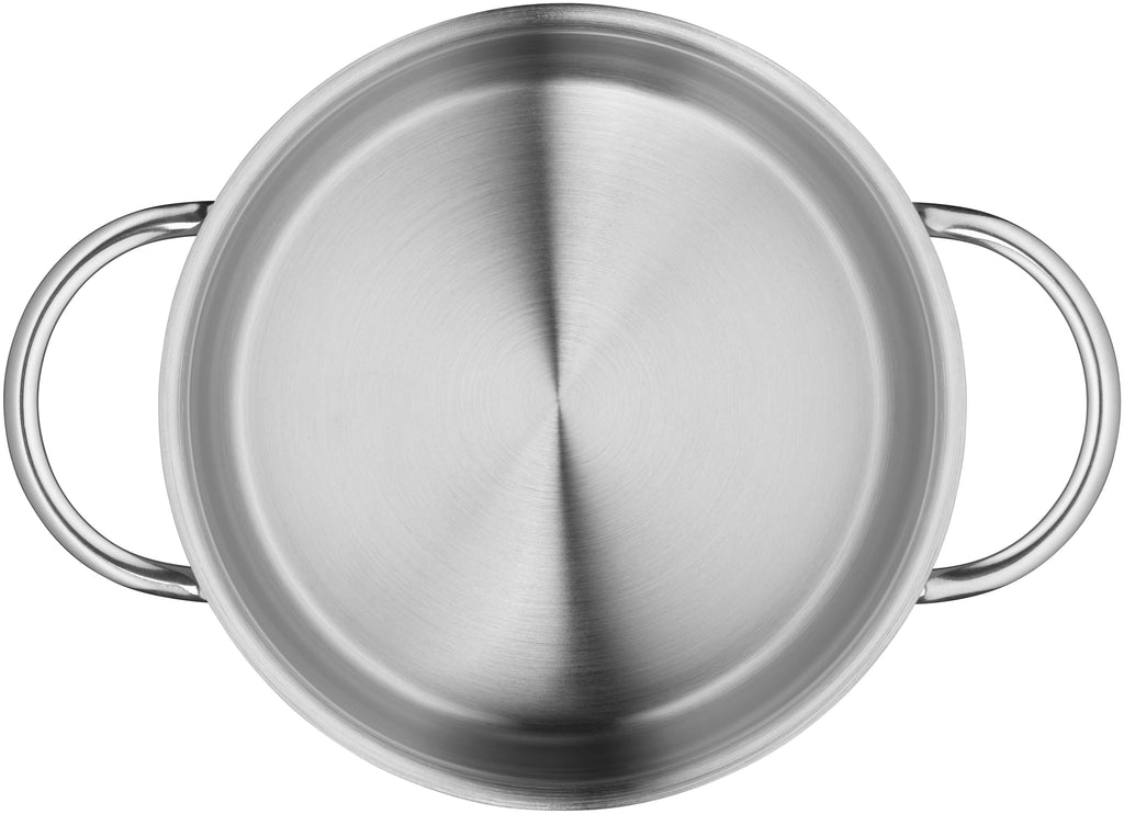Mini gryte med lokk 16 cm rustfritt stål 1,5 L induksjon - WMF bakside