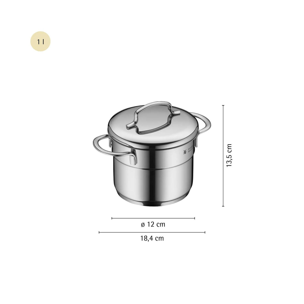 Mini grytesett 5-delt rustfritt stål induksjon - WMF nærbilde av lokk