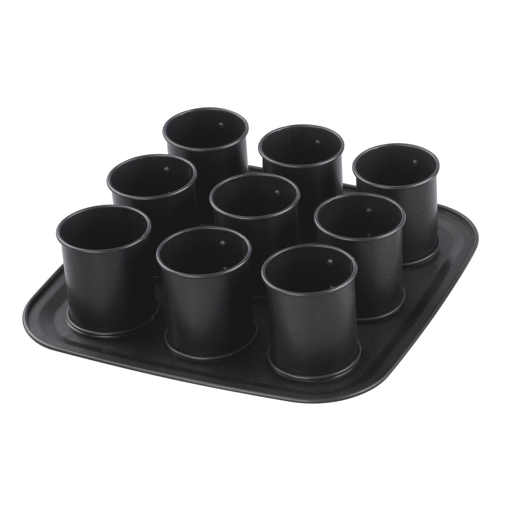 Mini-kakeform bakeplate 9 stk med løfteredskap non-stick Zenker forfra