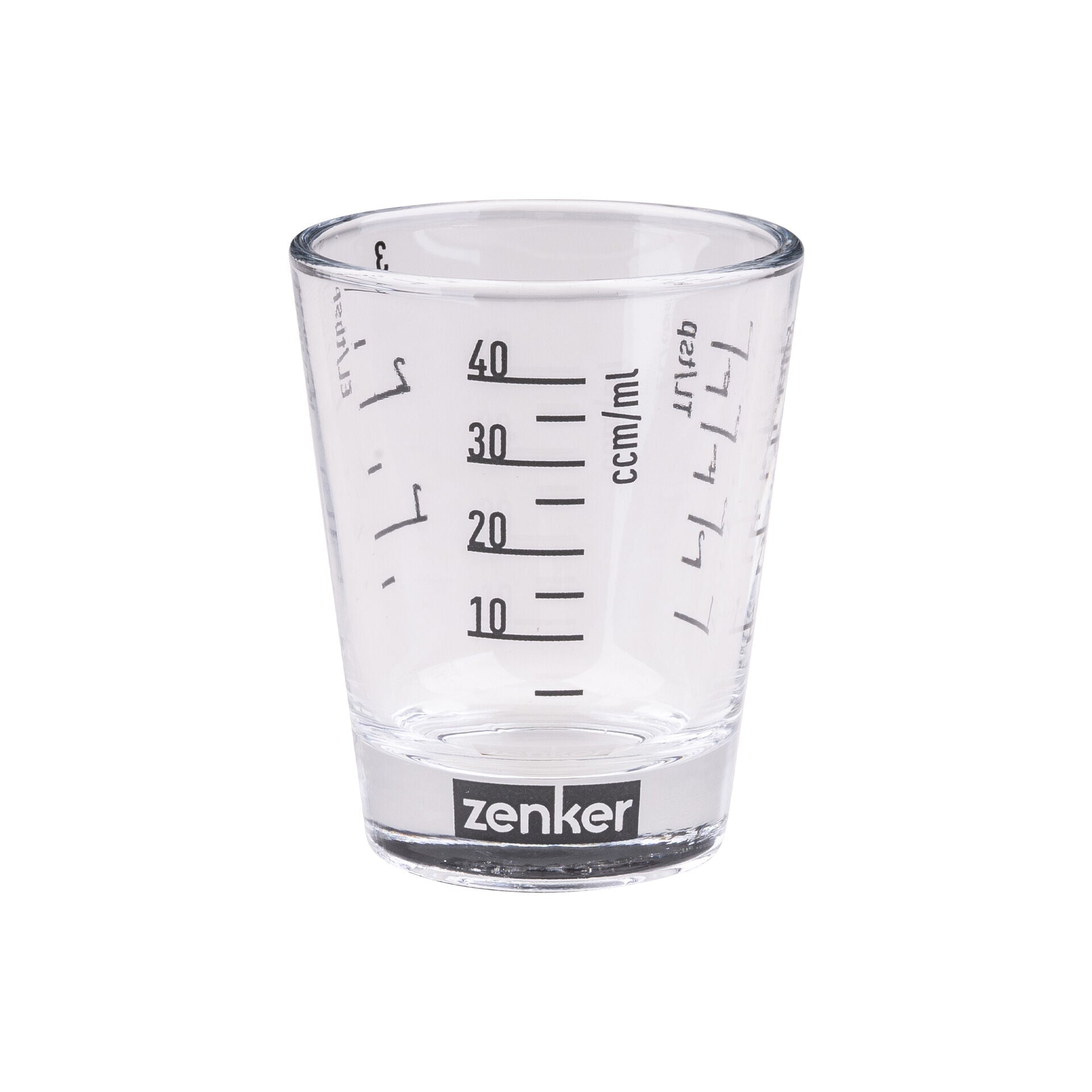 Mini målebeger glass 40 ml med skala - Zenker forfra