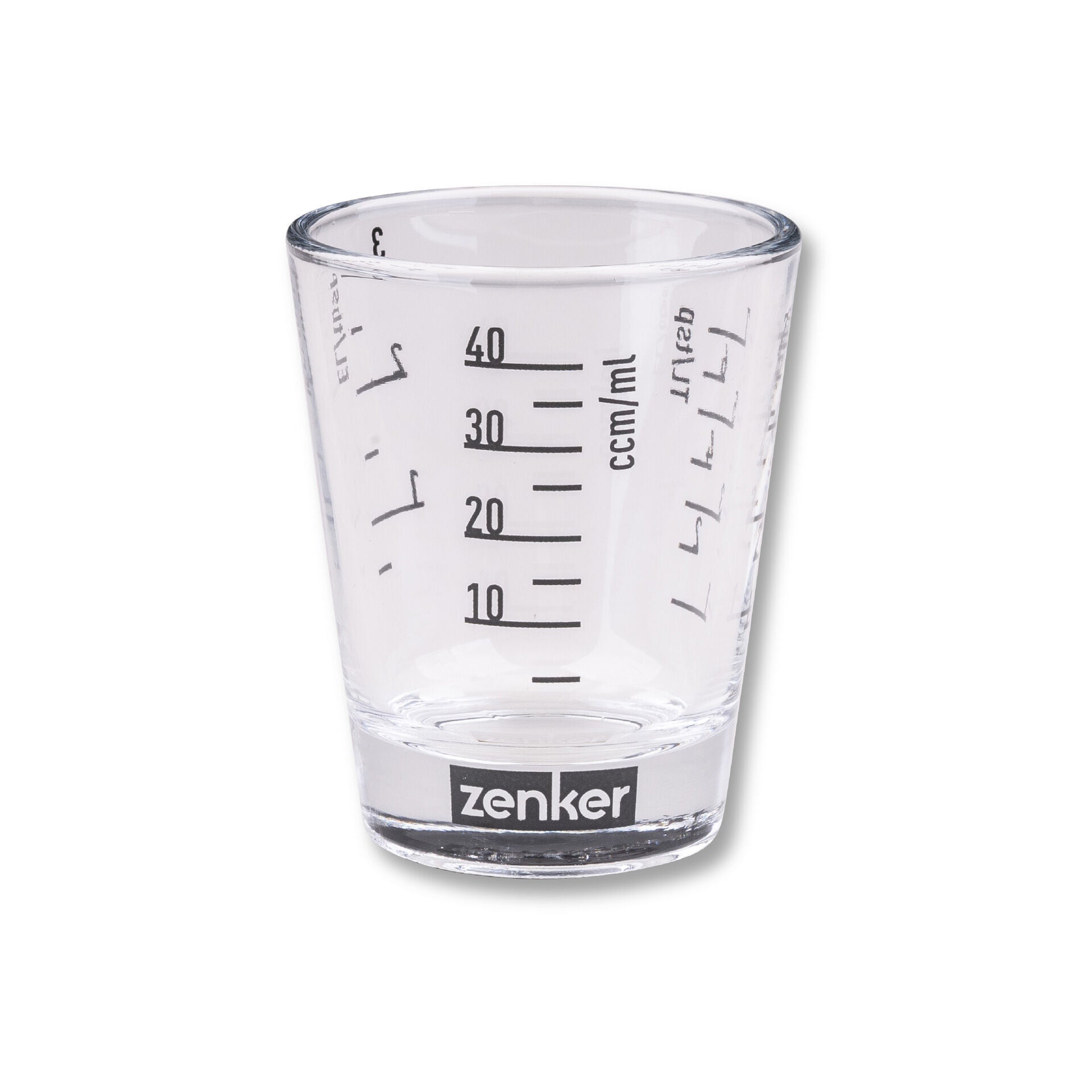 Detalj av skala på Mini målebeger glass 40 ml med skala - Zenker