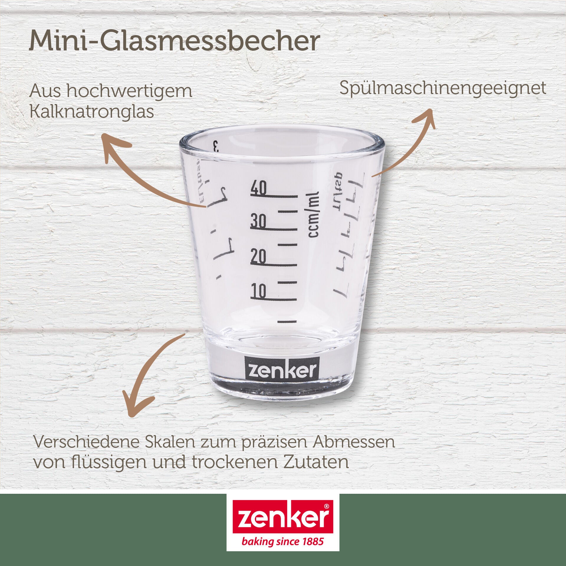 Nærbilde av Mini målebeger glass 40 ml med skala - Zenker