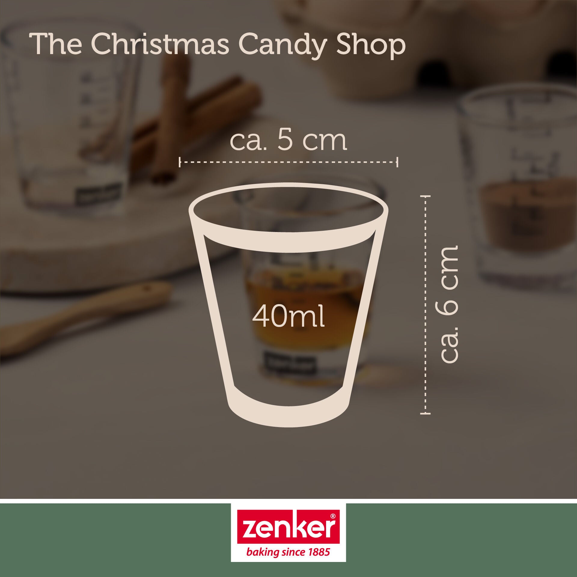 Mini målebeger glass 40 ml med skala - Zenker