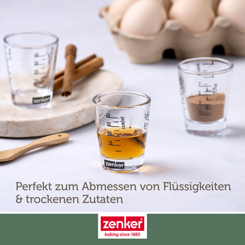 Mini målebeger glass 40 ml med skala - Zenker