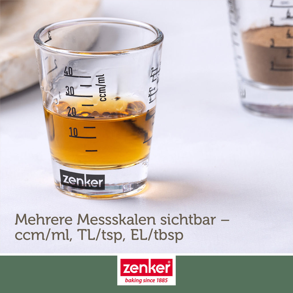 Mini målebeger glass 40 ml med skala - Zenker