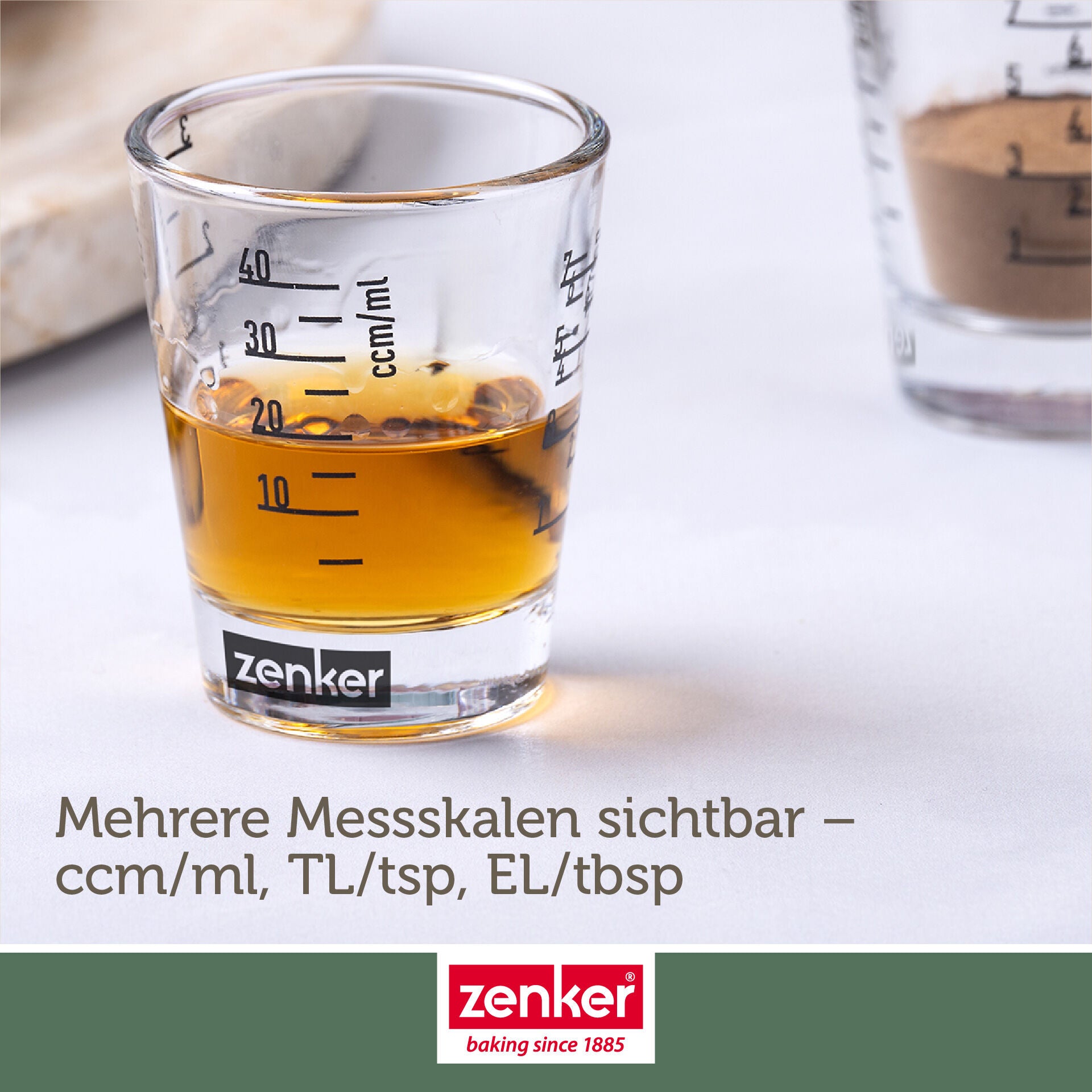 Mini målebeger glass 40 ml med skala - Zenker