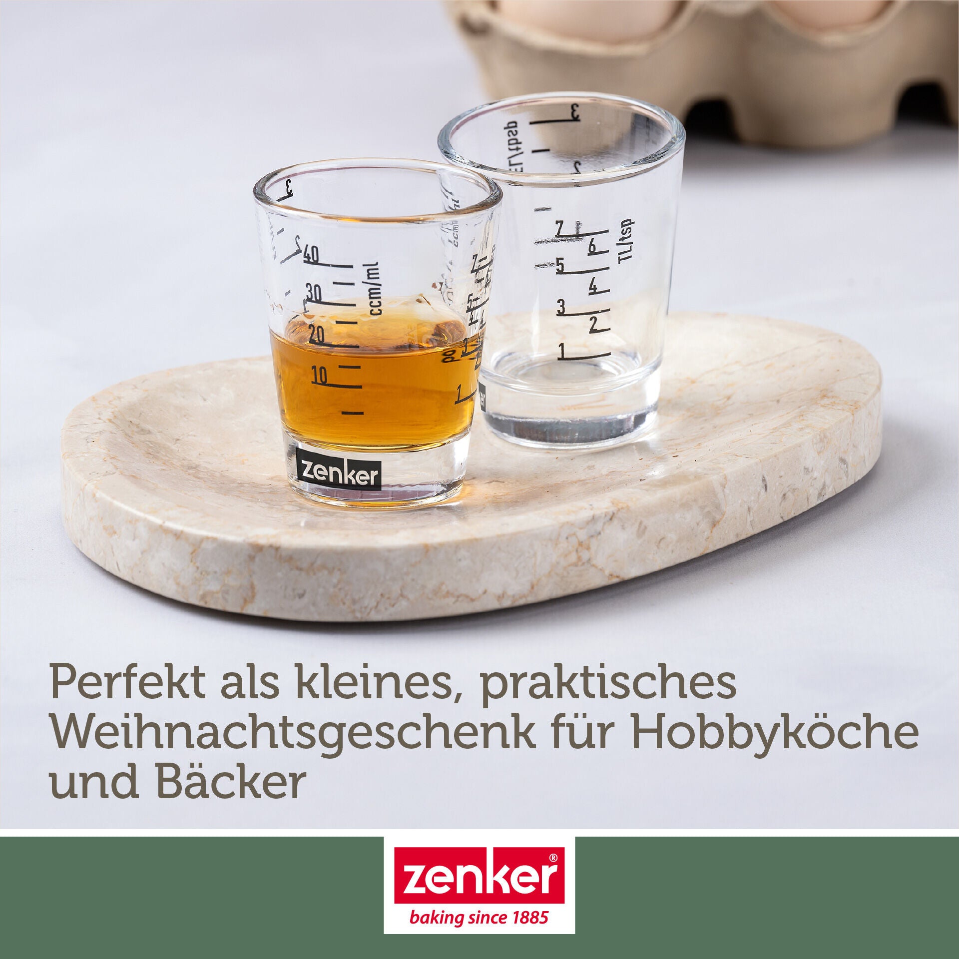 Mini målebeger glass 40 ml med skala - Zenker