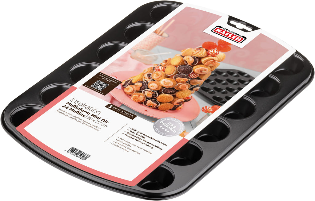Mini muffinsform 24 kopper non-stick karbonstål - Kaiser montert i ovn