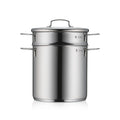 Mini pastagryte rustfritt stål 18 cm 4 L med lokk, induksjon forfra