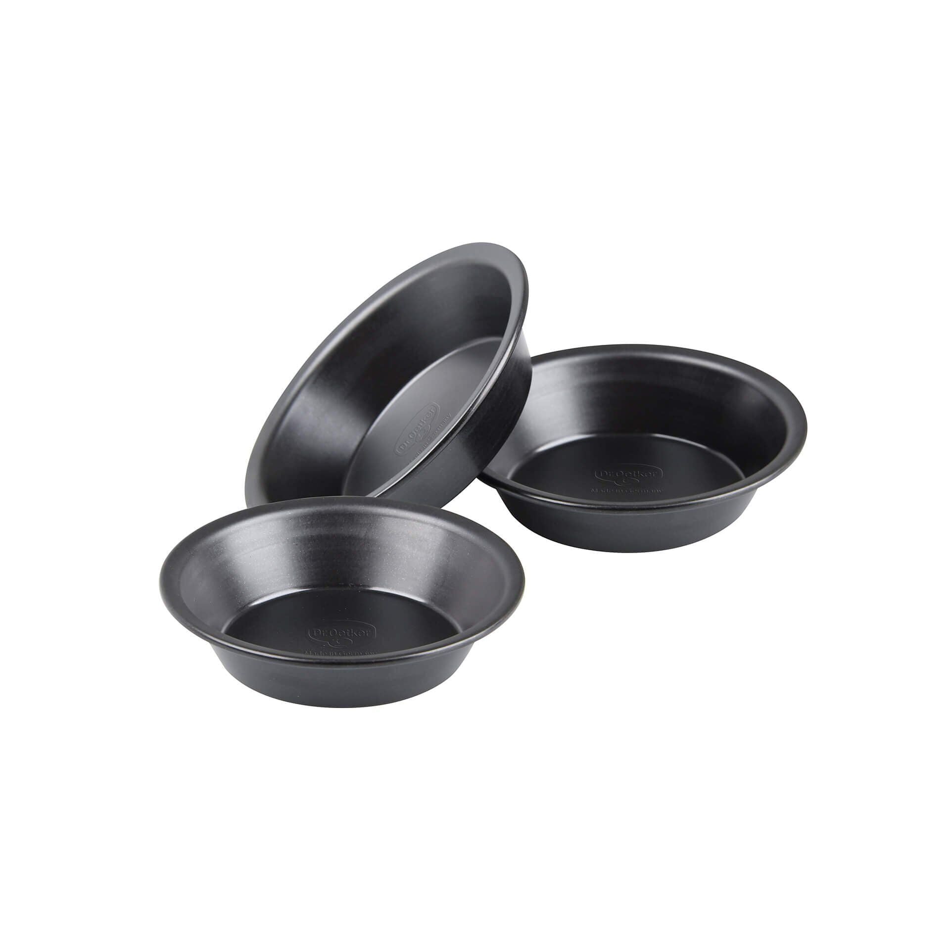 Mini pizzaplate rund Ø10 cm 3-delt sett non-stick forfra