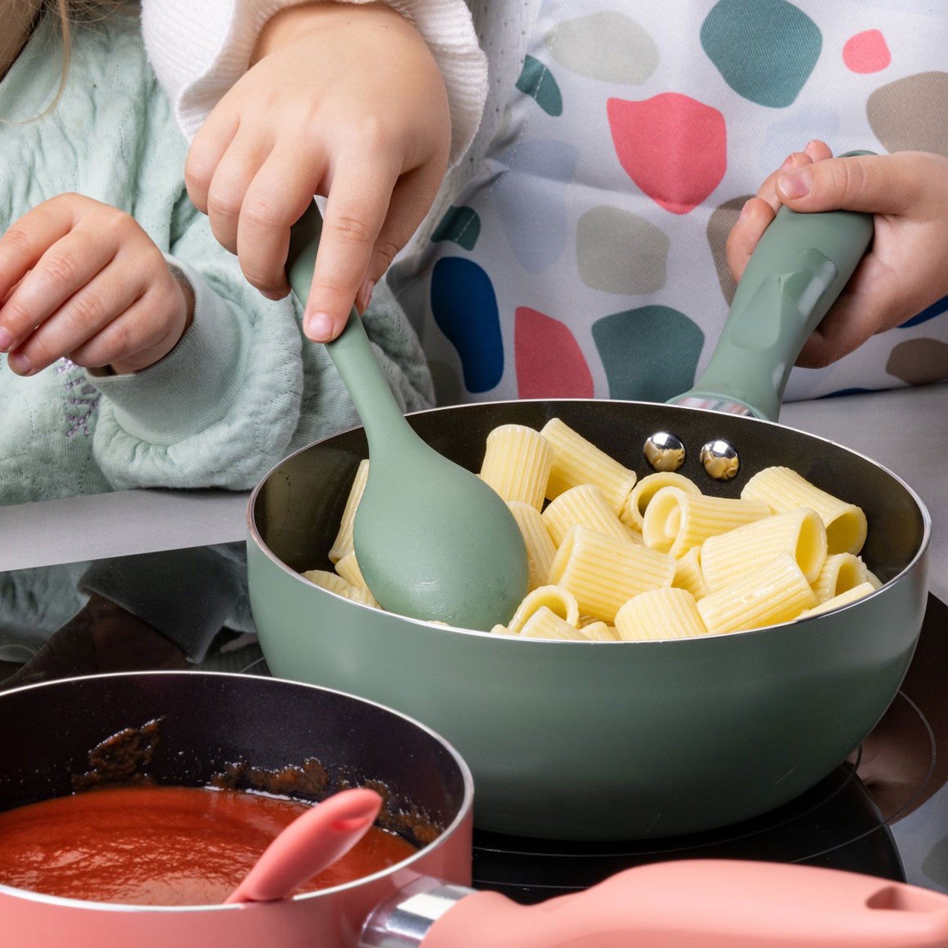 Mini sleiv silikon grønn 20,5 cm med rustfritt stål-kjerne bakside
