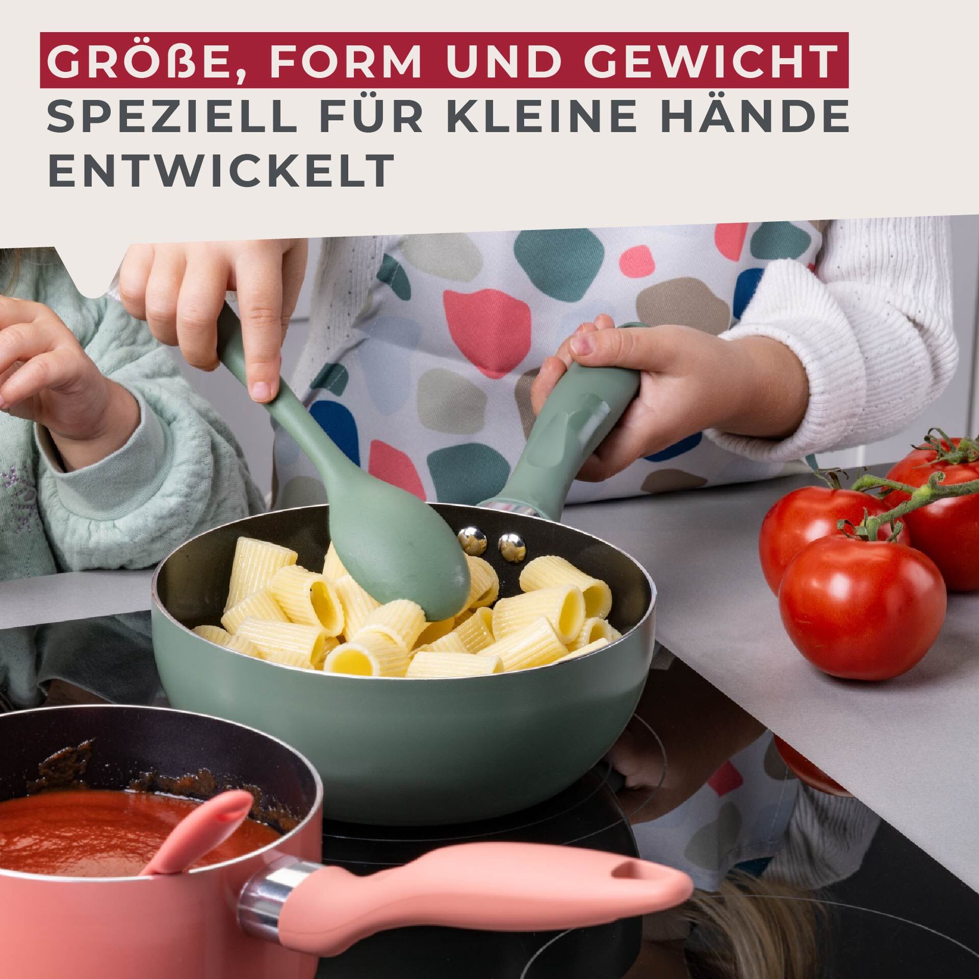 Mini sleiv silikon grønn 20,5 cm med rustfritt stål-kjerne montert i kjøkken