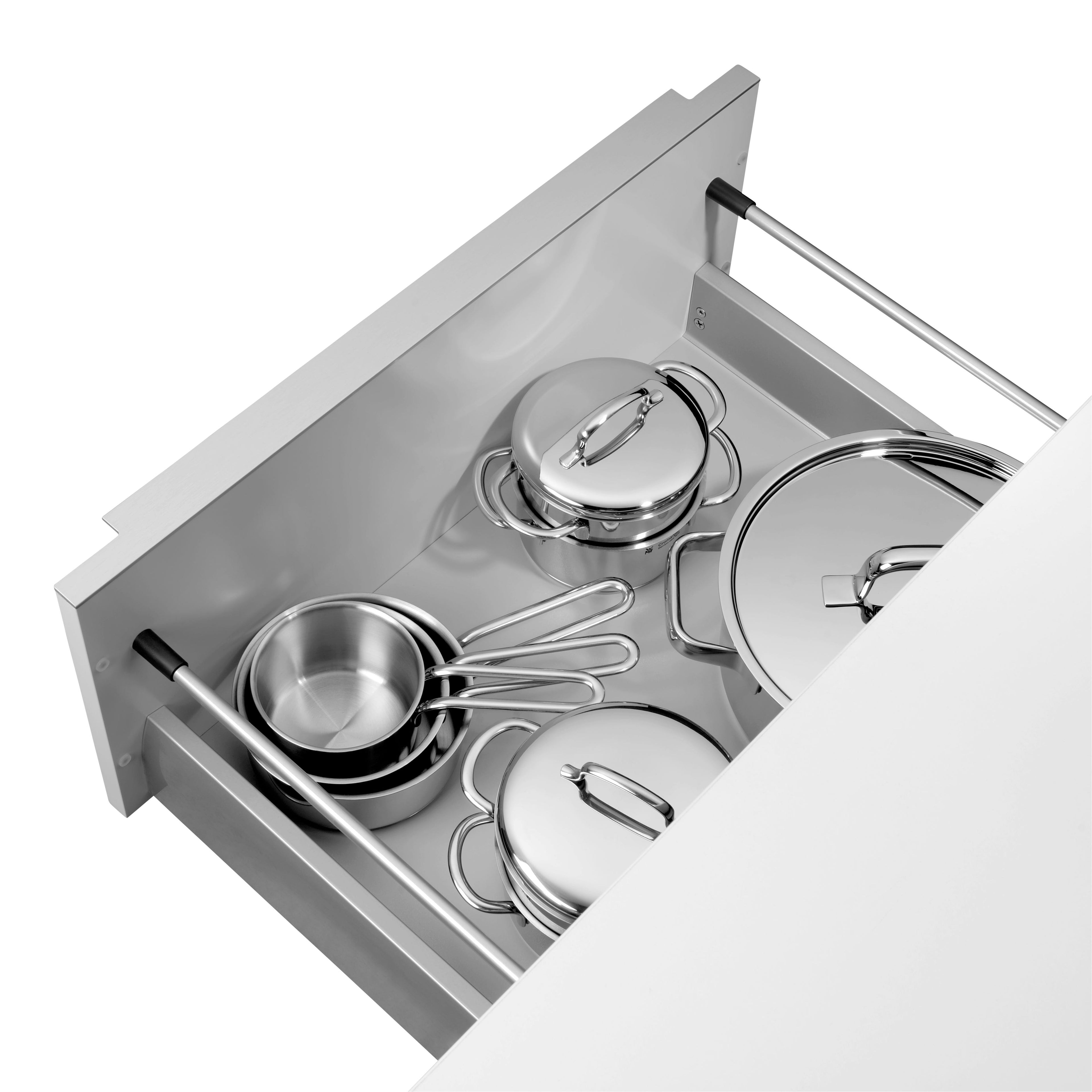 Mini stekepanne 18 cm non-stick rustfritt stål induksjon sett fra siden