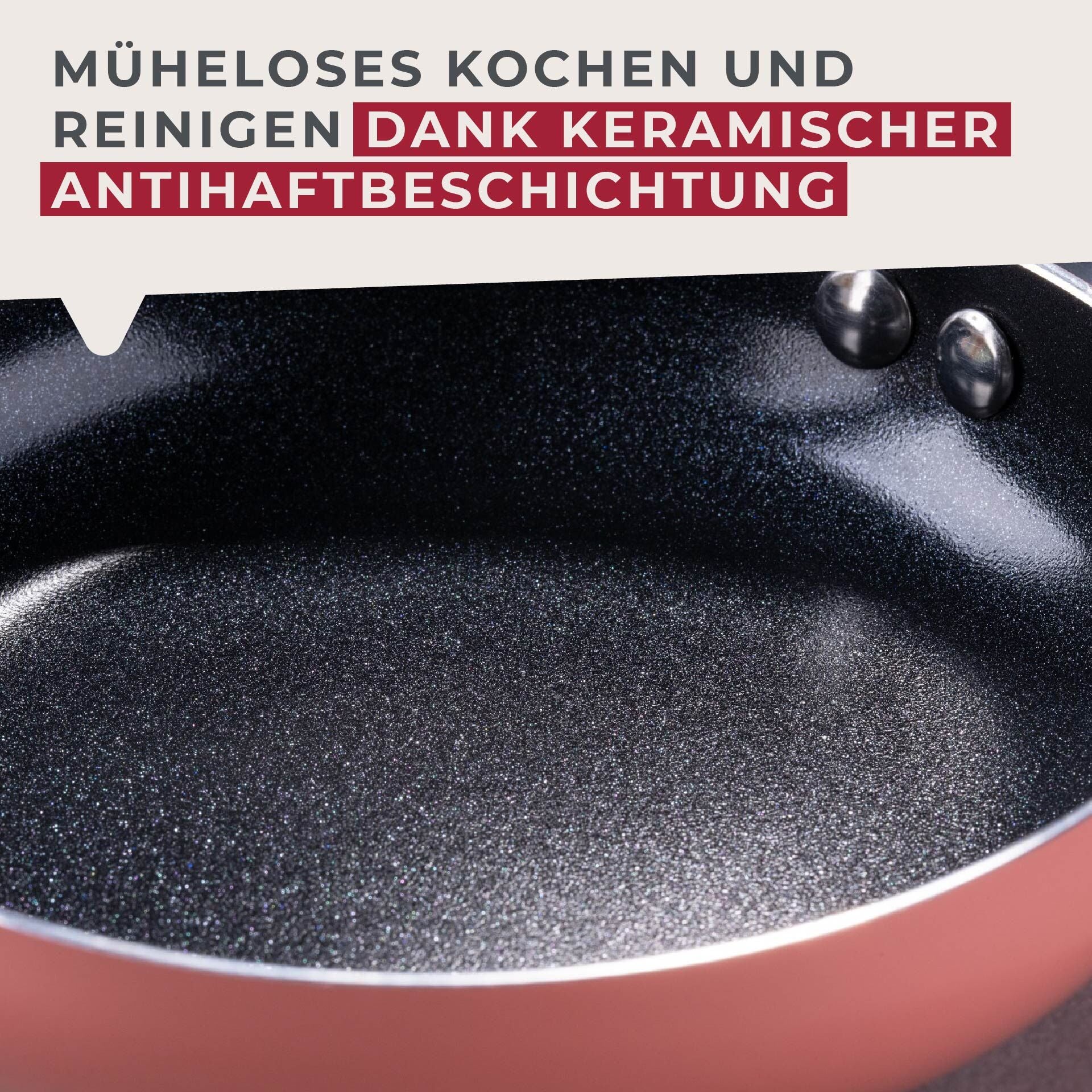 Mini stekepanne rosa Ø14 cm non-stick - Fackelmann sett fra siden