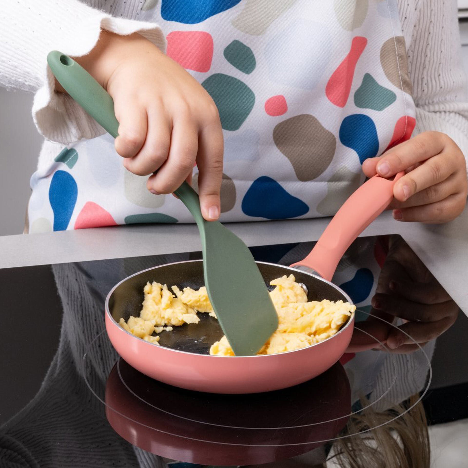 Mini stekespade grønn silikon med rustfritt stål - Fackelmann bakside