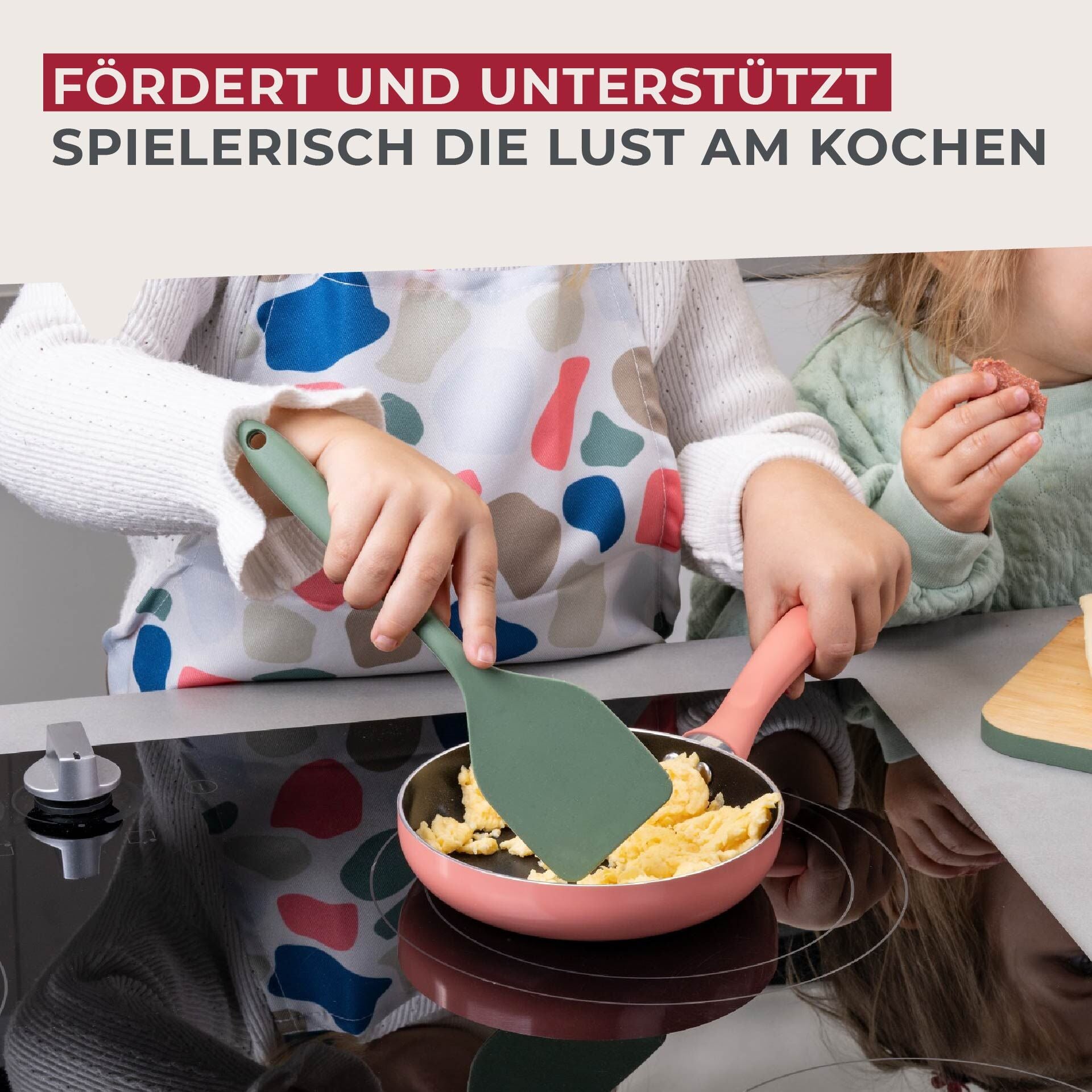 Mini stekespade grønn silikon med rustfritt stål - Fackelmann sideprofil