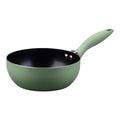 Mini wokpanne Ø18 cm resirkulert aluminium grønn forfra