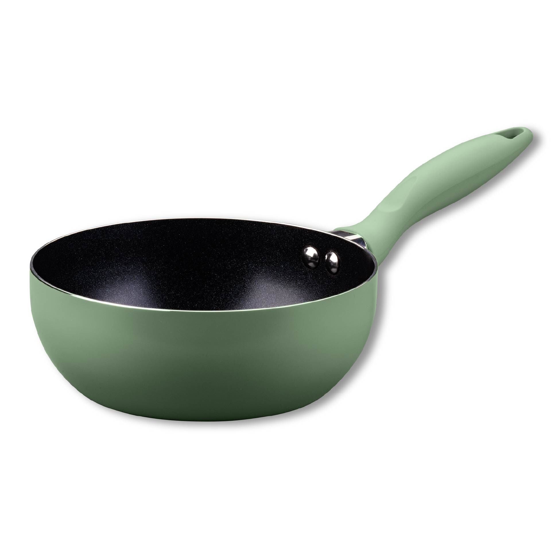 Detalj av keramisk non-stick belegg på mini wokpanne