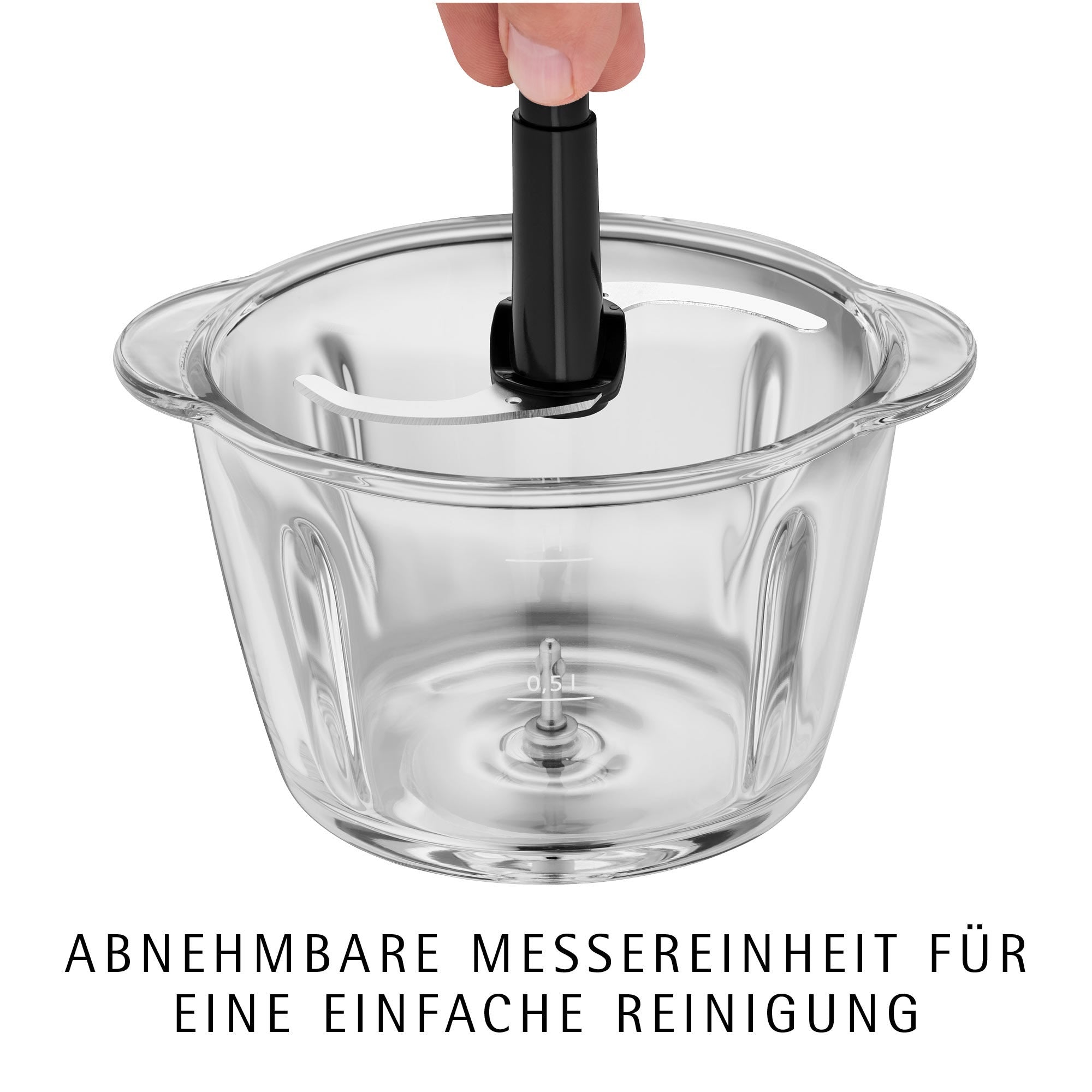 Minihakker Kult X Edition 320W glassbeholder 1 L montert på kjøkkenbenk