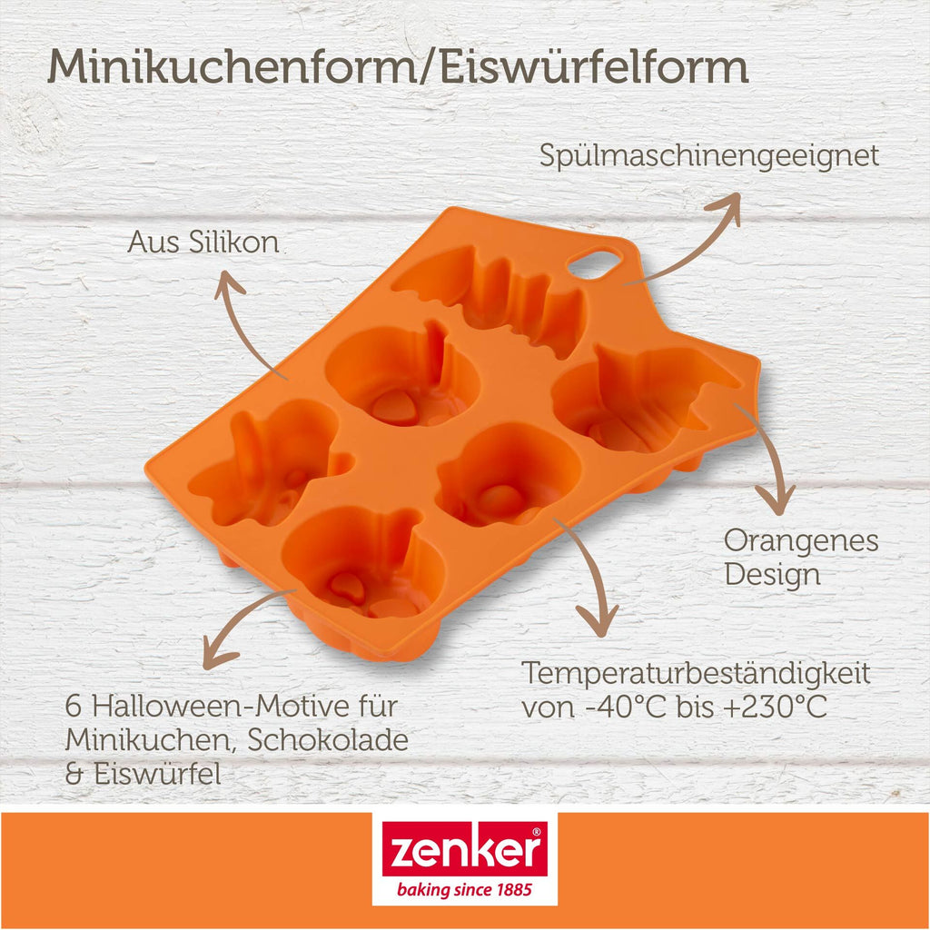 Minikakeform/iskubittform silikon halloween 6 former montert