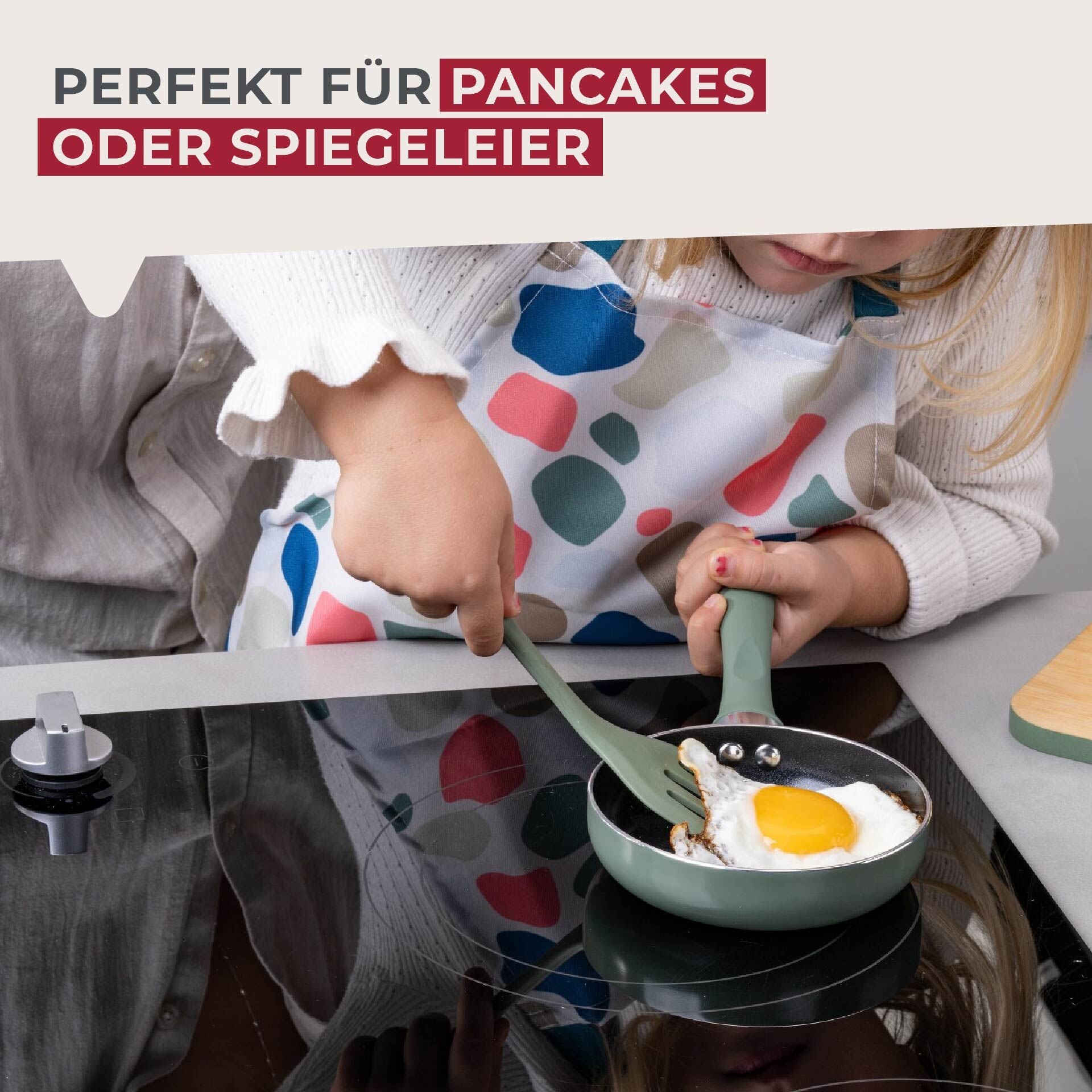 Minipanne grønn Ø12 cm keramisk non-stick sett ovenfra