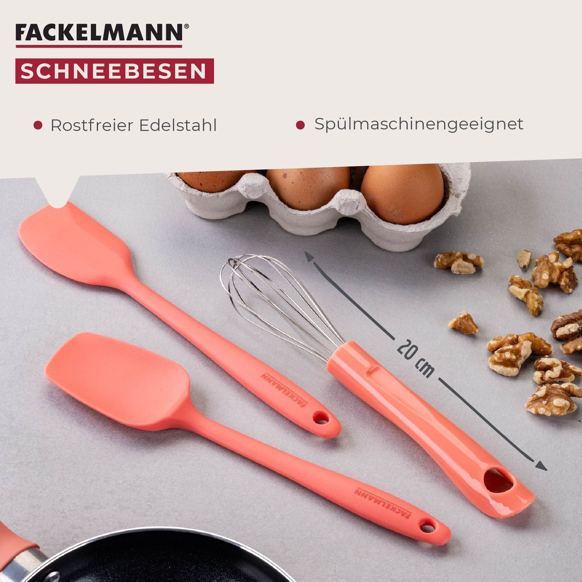 Nærbilde av grep på Minivisp rosa rustfritt stål 20 cm for barn