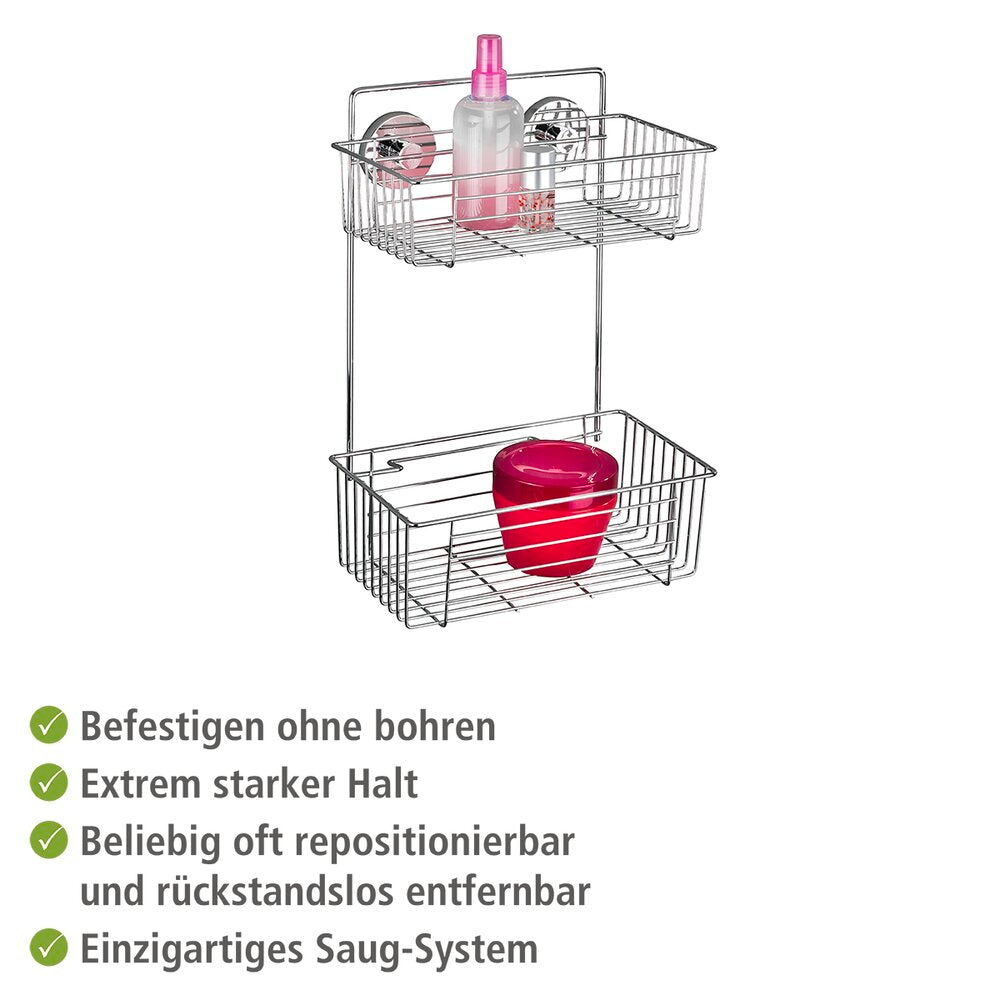 Montering av vegghylle bad 2 etasjer Vacuum-Loc Bari metall
