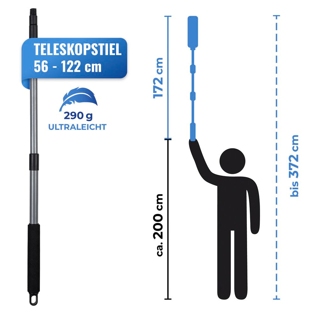 Montert Støvkost mikrofiber med teleskopskaft 56-122 cm grønn - Maximex i bruk