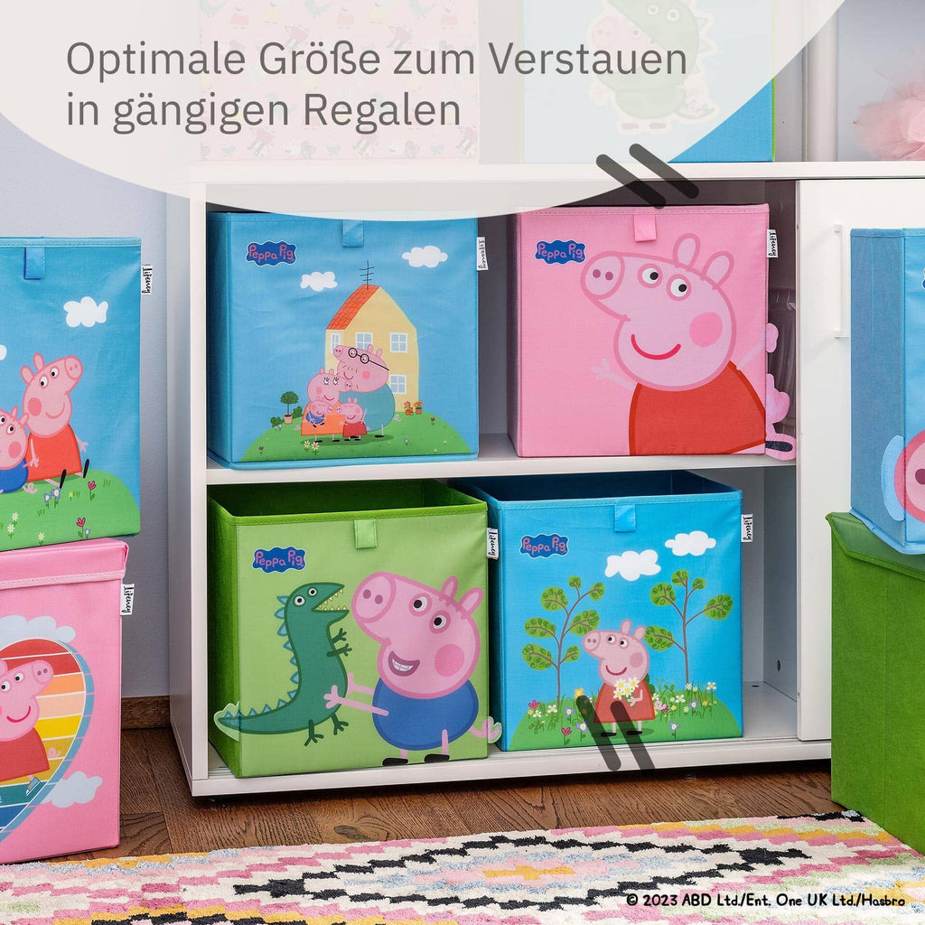 Oppbevaringsboks Peppa Pig vennskap med lokk og motiv