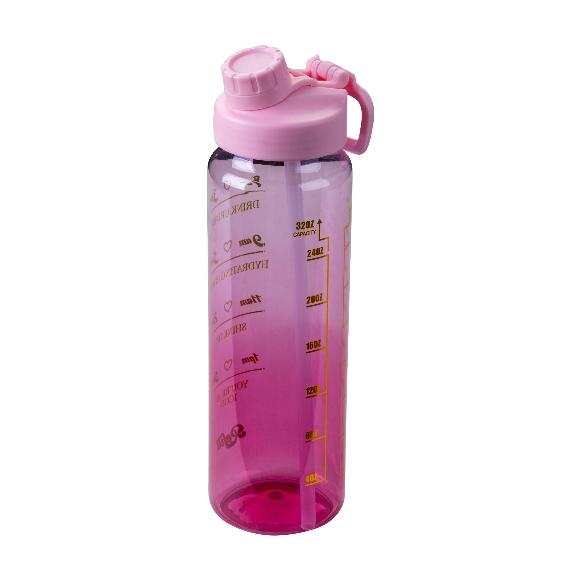 Motivasjonsflaske rosa plast 900 ml - Paris Hilton forfra