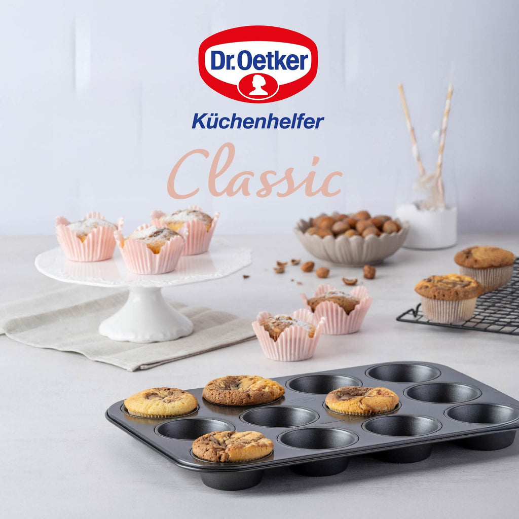 Muffinsform 12 kopper non-stick PFAS-fri - Dr. Oetker brukt med muffins
