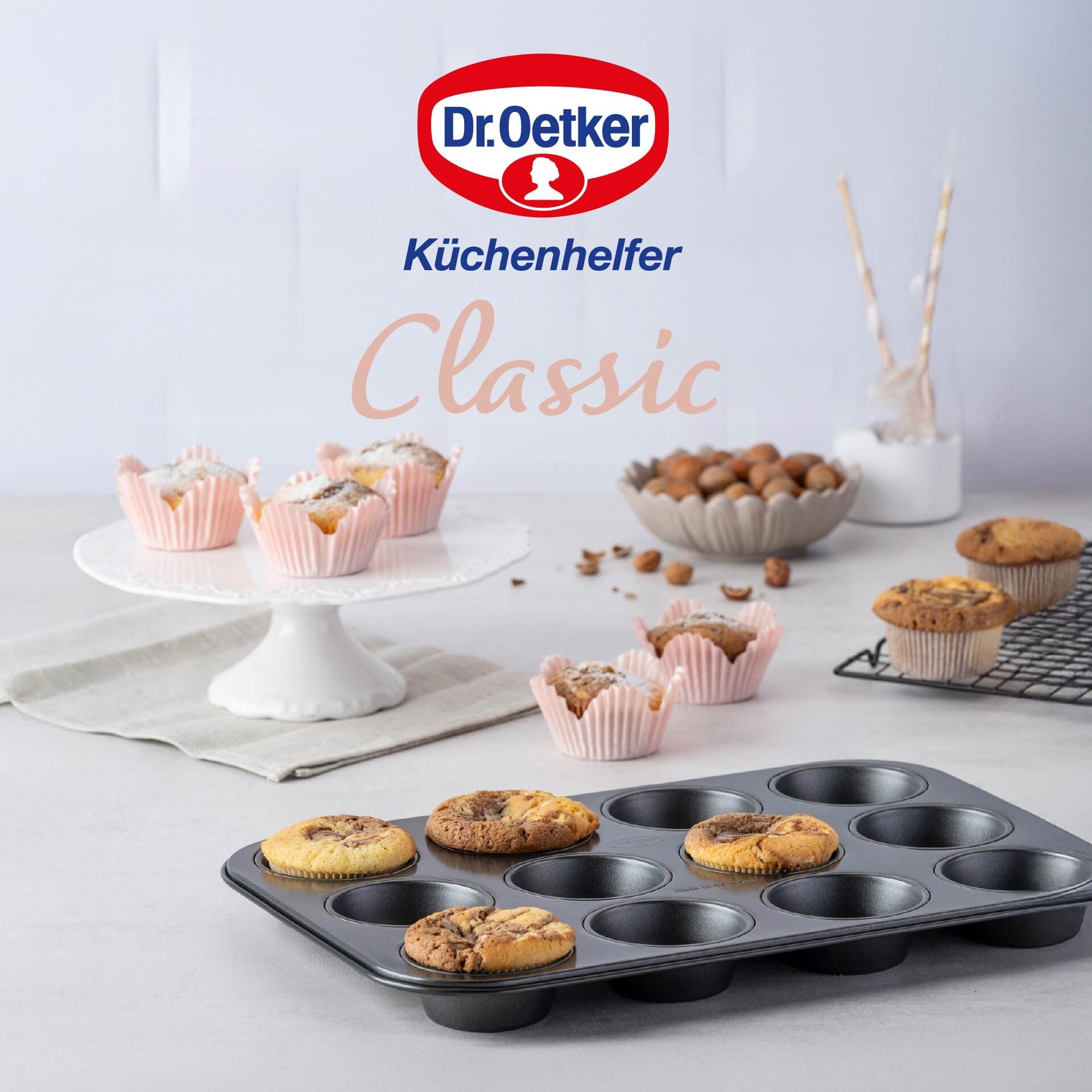 Muffinsform 12 kopper non-stick PFAS-fri - Dr. Oetker brukt med muffins