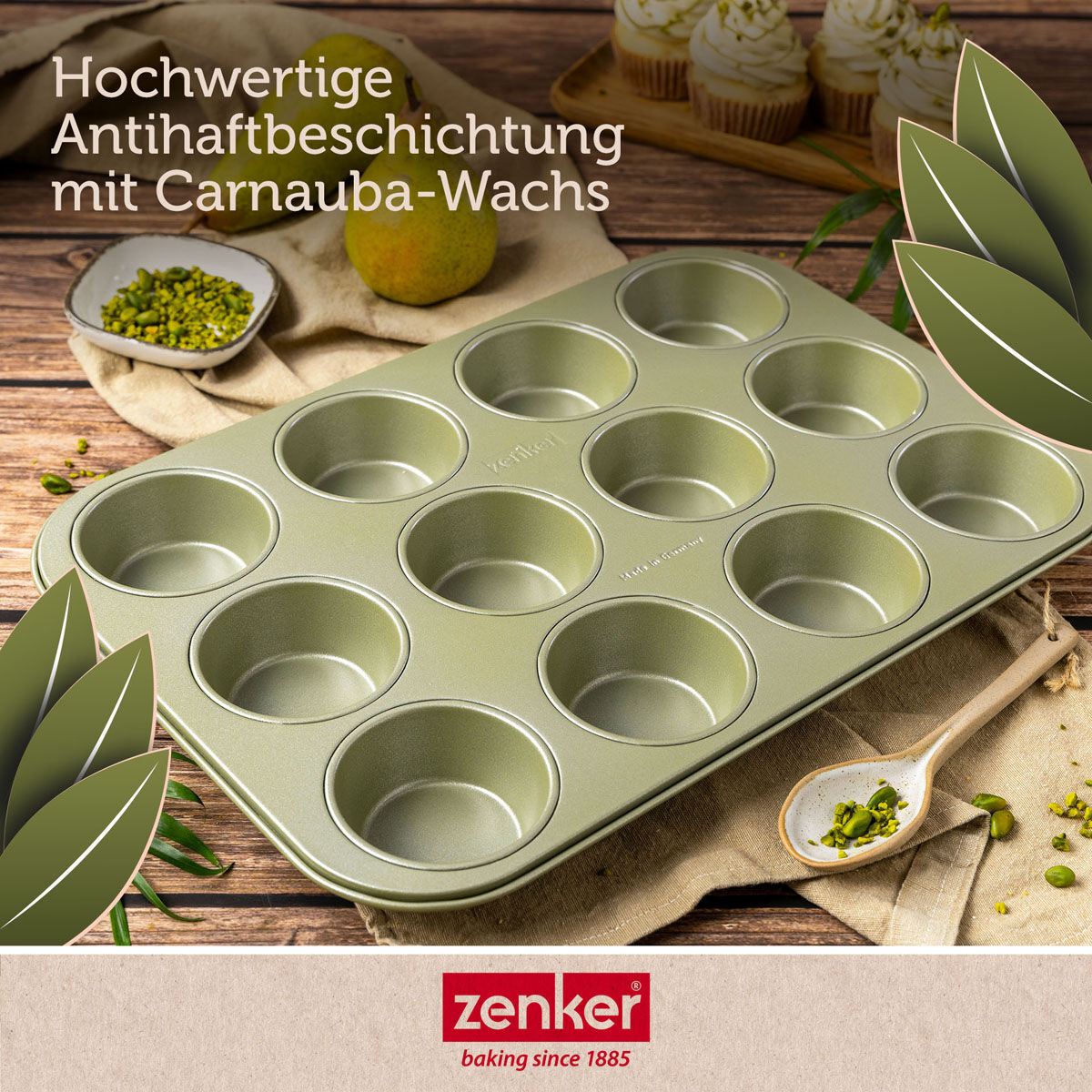 Oversikt av Muffinsform 12 kopper non-stick Green Vision - Zenker