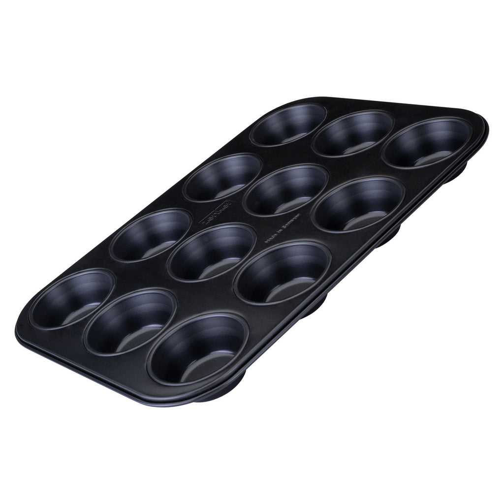 Muffinsform 12 kopper non-stick stål PFAS-fri Zenker forfra