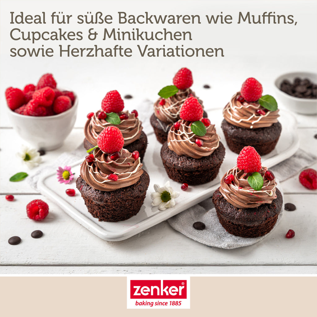 Muffinsform 12 kopper non-stick stål PFAS-fri Zenker fra siden