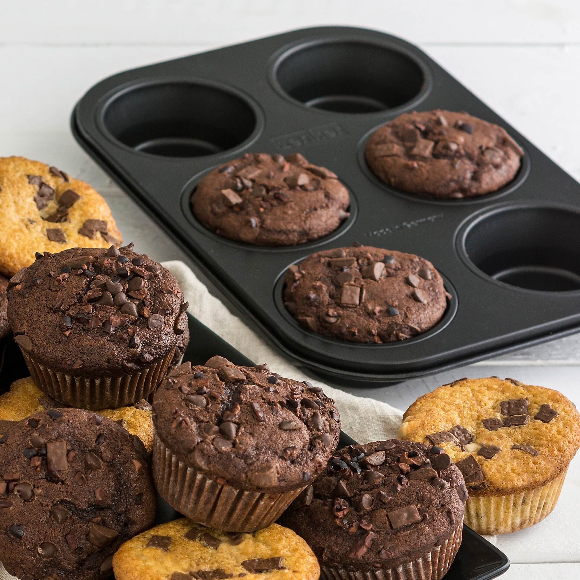 Muffinsform 6 kopper non-stick 28x19 cm bakside