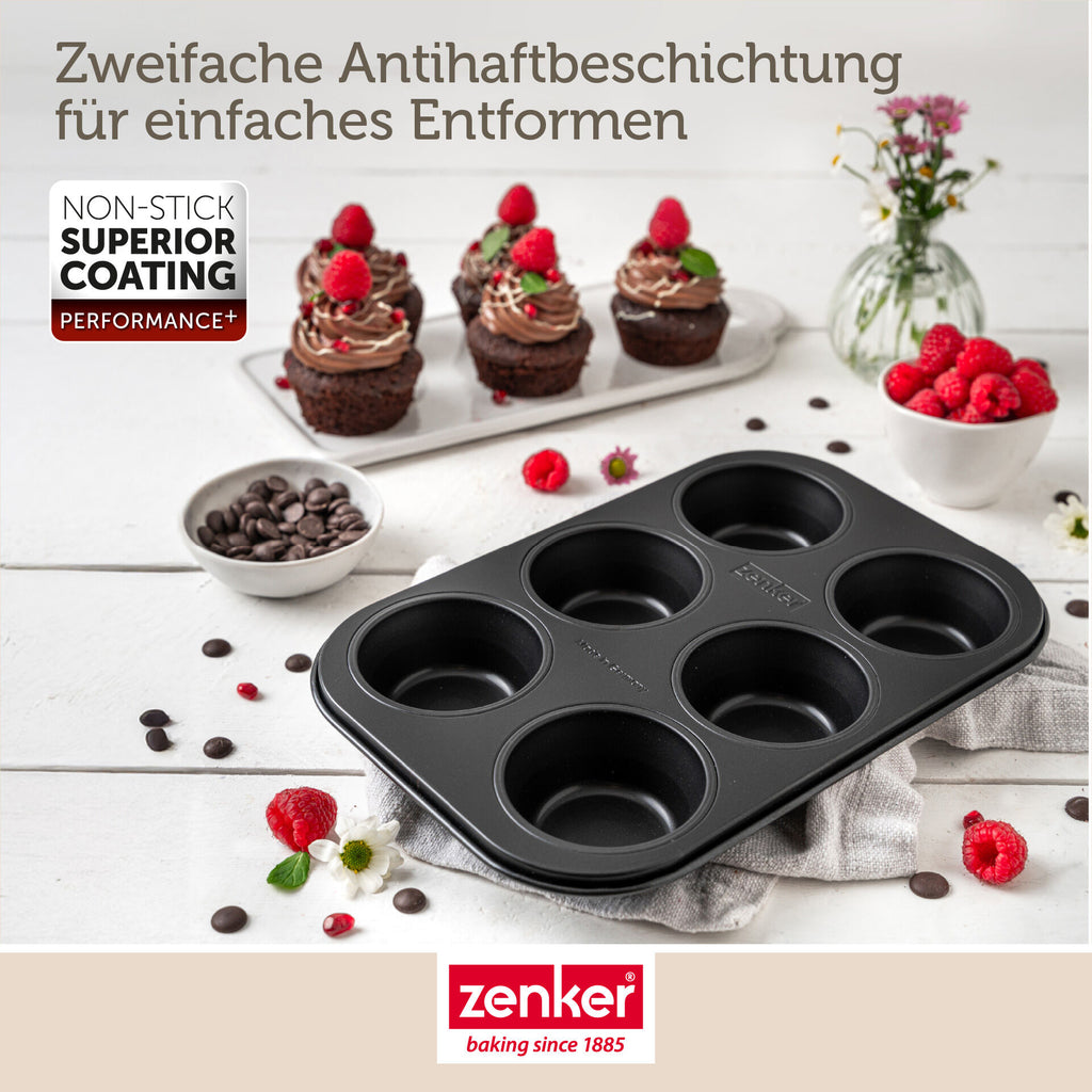 Oversiktbilde av Muffinsform 6 kopper non-stick stål PFAS-fri Zenker